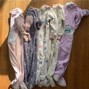 Selling five Carter’s size 24 month footie pajamas